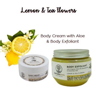 Σετ Body cream with Aloe Vera & Body Exfoliant Lemon & Tea Flowers